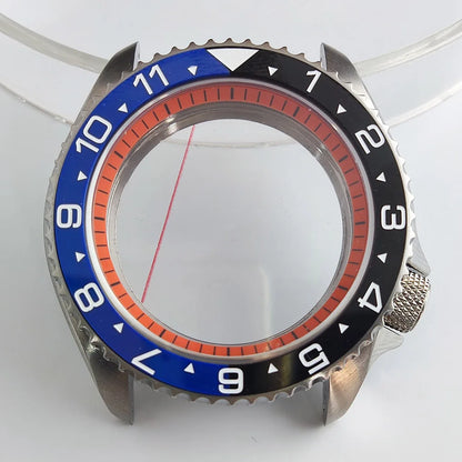 Plane Sapphire Glass Ceramic Bezel Stainless Steel Watch Case Fit NH 35 NH36 Movement High End Waterproof Watch Case