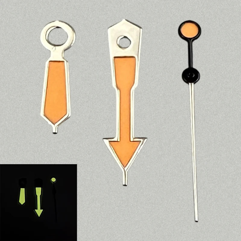 Modified Arrow Green Luminous Watch Hands Pointers for NH35/NH36/4R/7S Movement