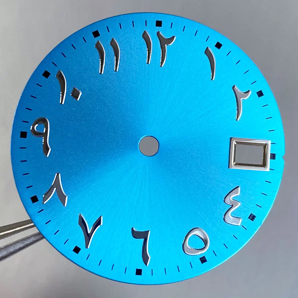 Black Blue Green Sunburst Arabic Numerals Watch Dial 28.5mm for SKX NH35 NH36 Automatic Dive Watch