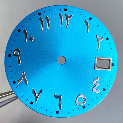 Black Blue Green Sunburst Arabic Numerals Watch Dial 28.5mm for SKX NH35 NH36 Automatic Dive Watch