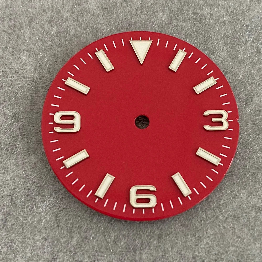 Modified 28.5mm Watch Dial 369 Nail with Green Luminous for NH35/ NH36/ 4R/ 7S