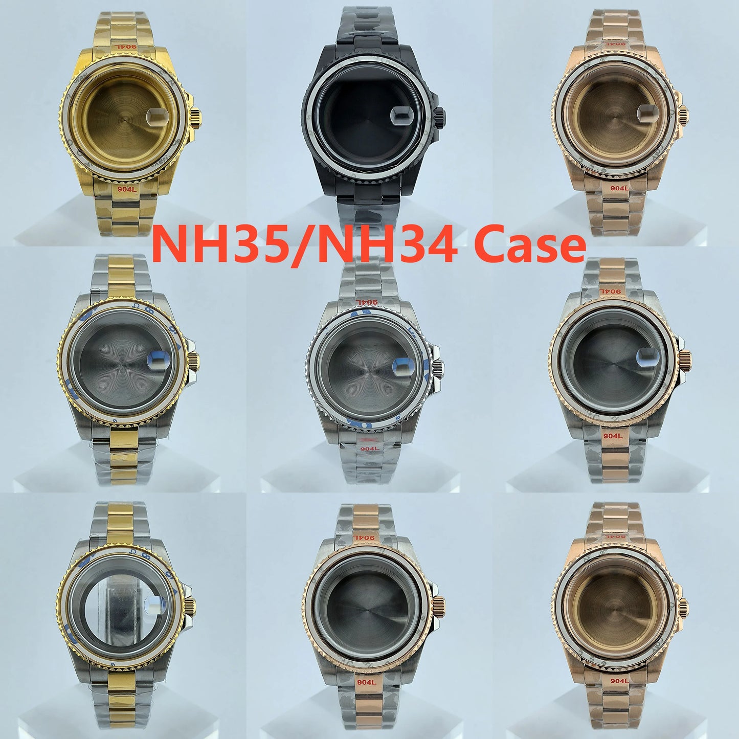 Watch Case Set with Sapphire Glass Men Watch for NH34/NH35 Movement