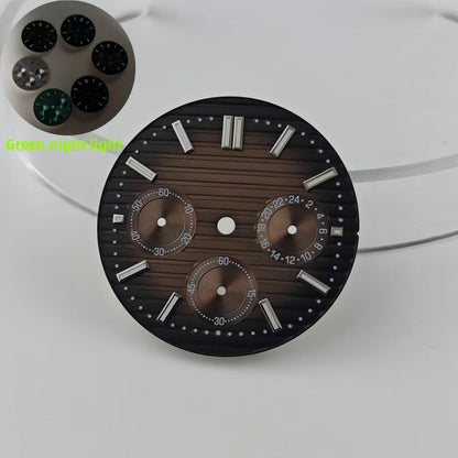 Watch Case Set 30mm Green Luminous Watch Dial Multi Functional Timing for VK63