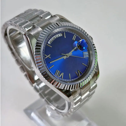 40mm Sapphire Glass 316L dual calendar watch 904L strap suitable for 8285 Movt