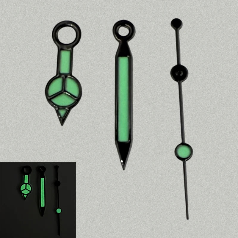Modified Candy Color Green/Yellow Luminous Watch Hands for NH35/NH36/4R/7S
