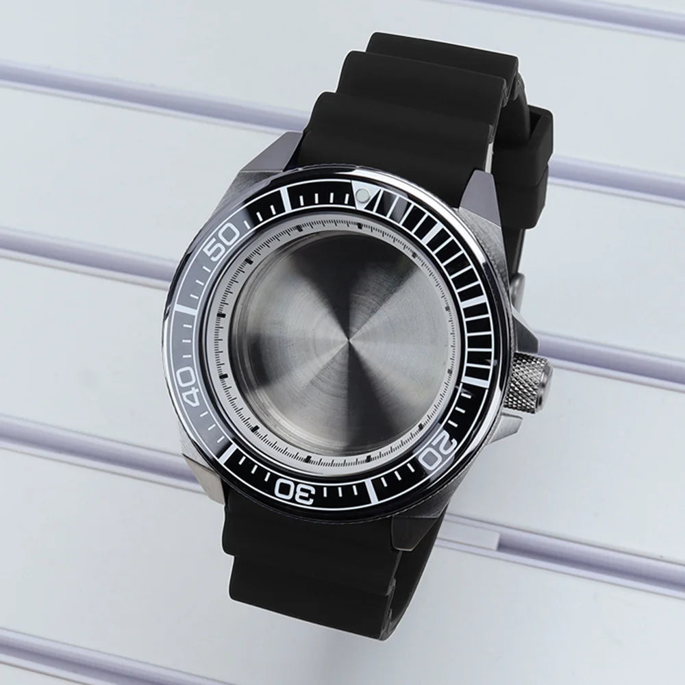 Diving Case 43mm Watch Case Sapphire Glass For Mod Samurai NH35 NH36 NH38 NH34