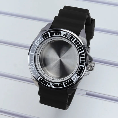 Diving Case 43mm Watch Case Sapphire Glass For Mod Samurai NH35 NH36 NH38 NH34