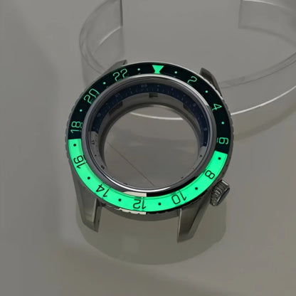 44mm Watch Case Green Luminous GMT Sprite Bezel Diving Case for NH34/NH35