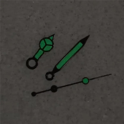 Black Watch Hands for NH35 NH36 4R 7S Movement 3Pins Weak Green Lunminouss