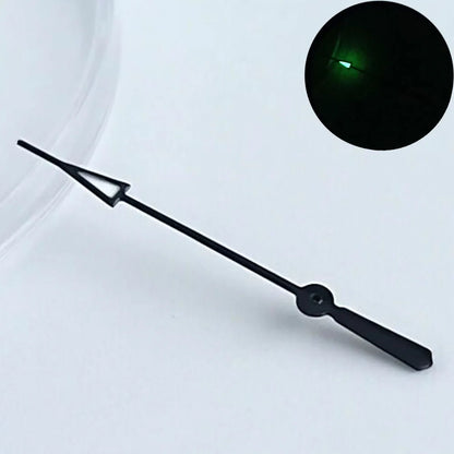 Green luminous watch hands for NH34, NH35, NH36 movements, personalized second hand.