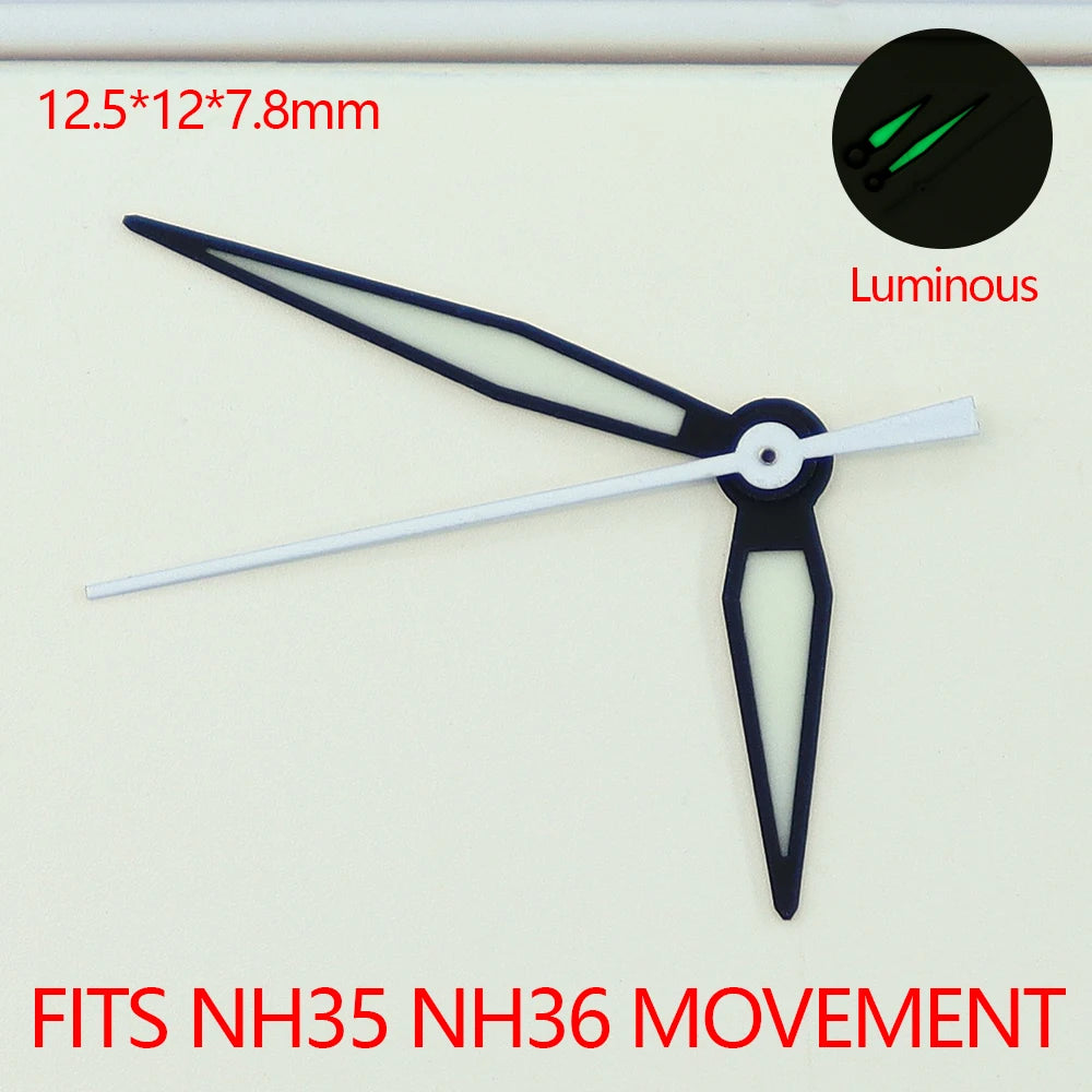 NH36 Watch Hands with C3 Green Bright Luminous Hand For NH35 NH36 Movement