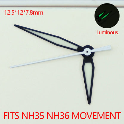 NH36 Watch Hands with C3 Green Bright Luminous Hand For NH35 NH36 Movement