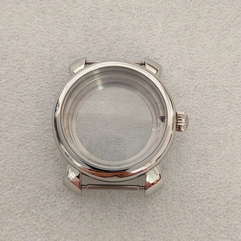 33.2mm Enamel Literal Dial 40mm Steel Watch Case and Strap Set for NH35 / NH36