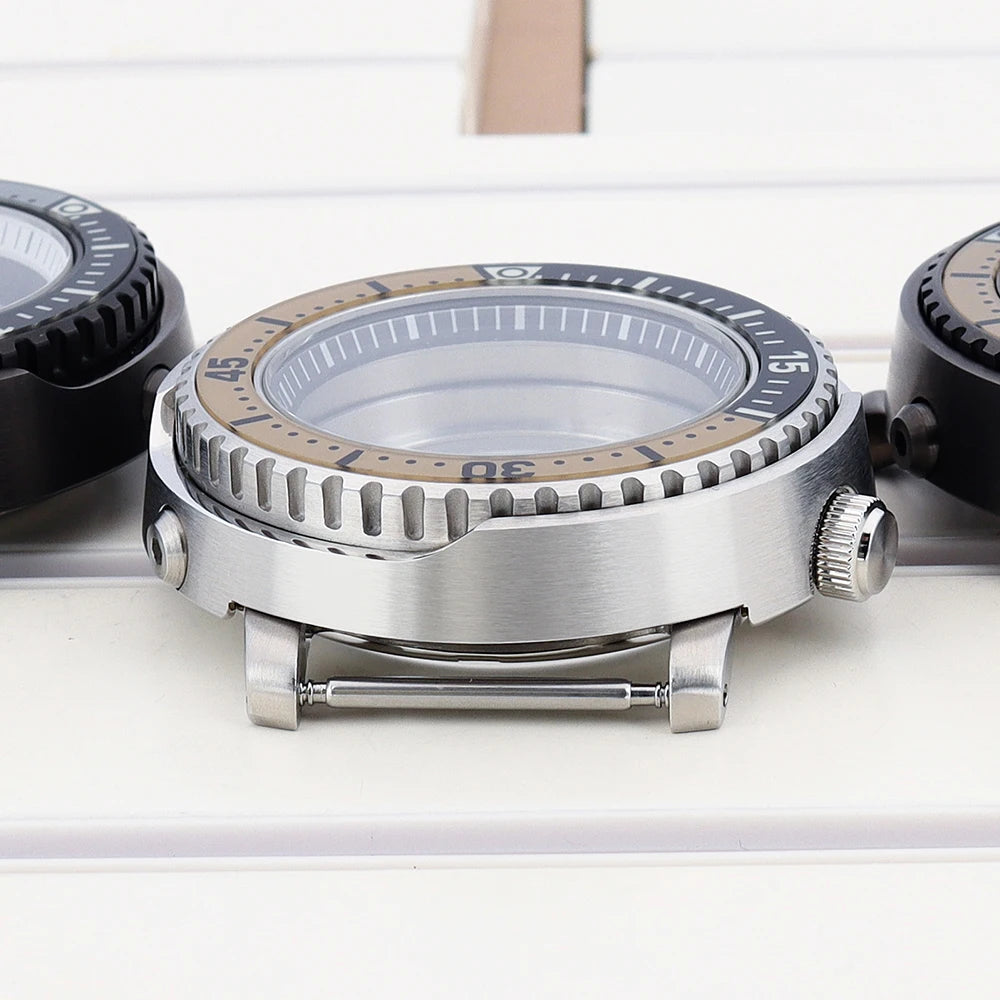 43mm Watch Case For NH34 NH35 NH36 NH38 Tuna Sapphire Crystal Luminous Bezel