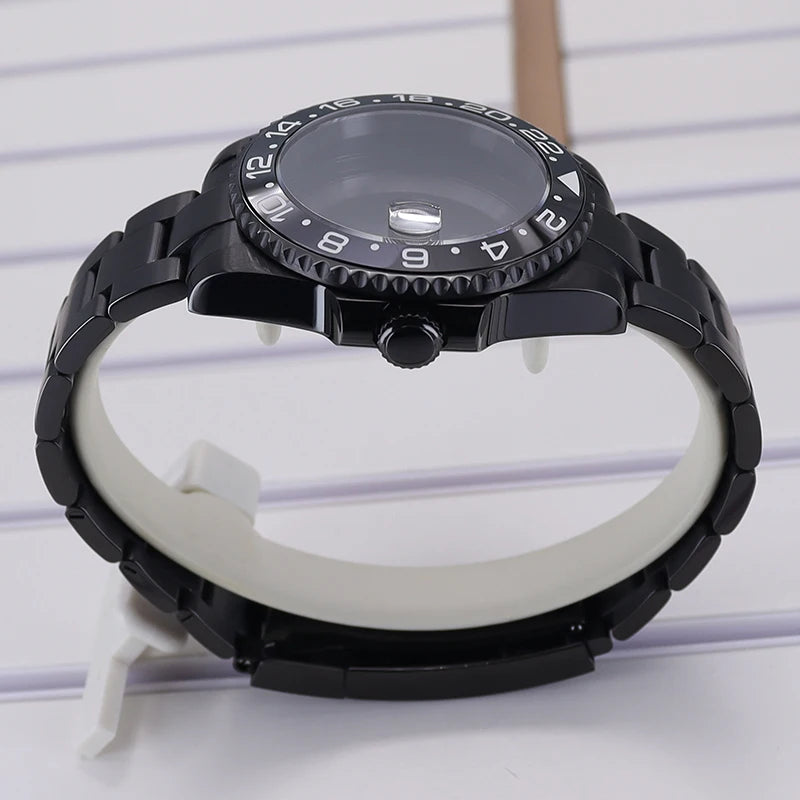 40mm PVD Watch Case Strap For NH34/35/36 GMT Eta2824 Miyota8215 Sapphire Crystal