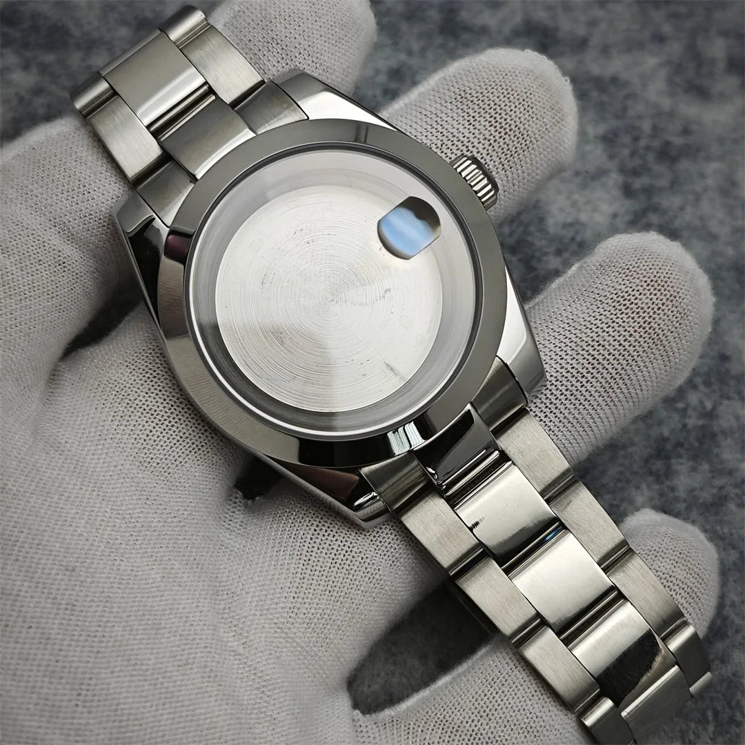 39mm Stainless Steel Watch Case Strap Set with Sapphire Crystal for NH35/ NH36