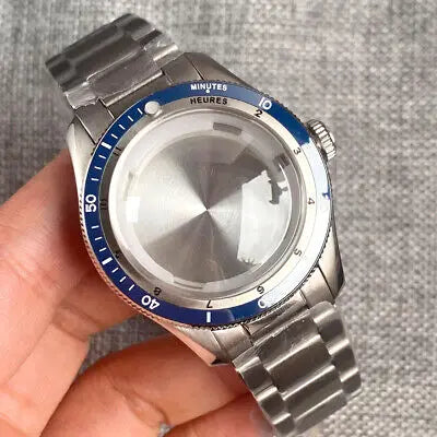 40mm Double Bow Sapphire Glass Watch Case Fit NH34 NH35 NH36 2824 Ceramic Bezel