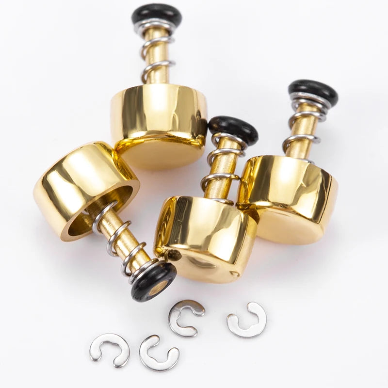 Set of 4 gold stainless steel push buttons for Casio GMA-S2100 watch repair, waterproof design.