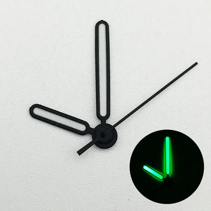 Black / Silver Modified Watch Hands for 8215/2813 Movement Green Luminous Needle