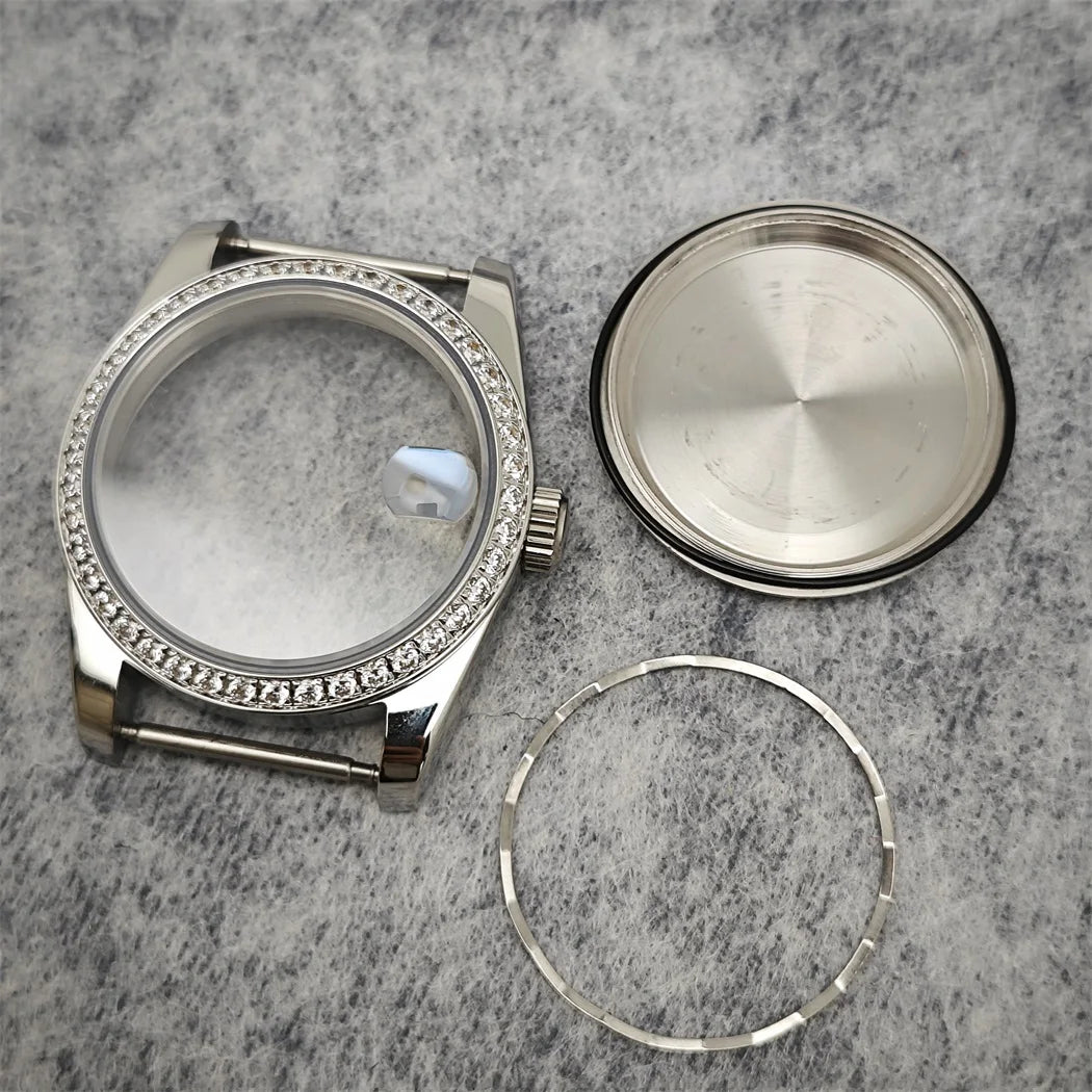 36/39mm Watch Case Transparent Caseback Sapphire Crystal for NH35/NH36/4R/7S