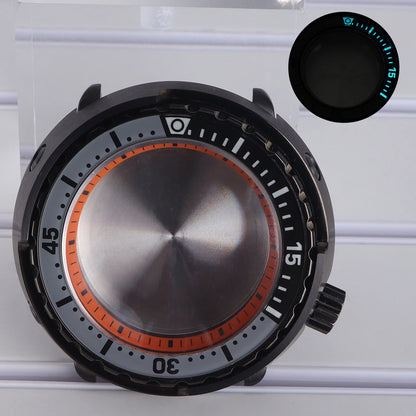47mm Watch Case Sapphire Crystal For NH35/36 NH38 Modified Tuna Canned C3 Bezel