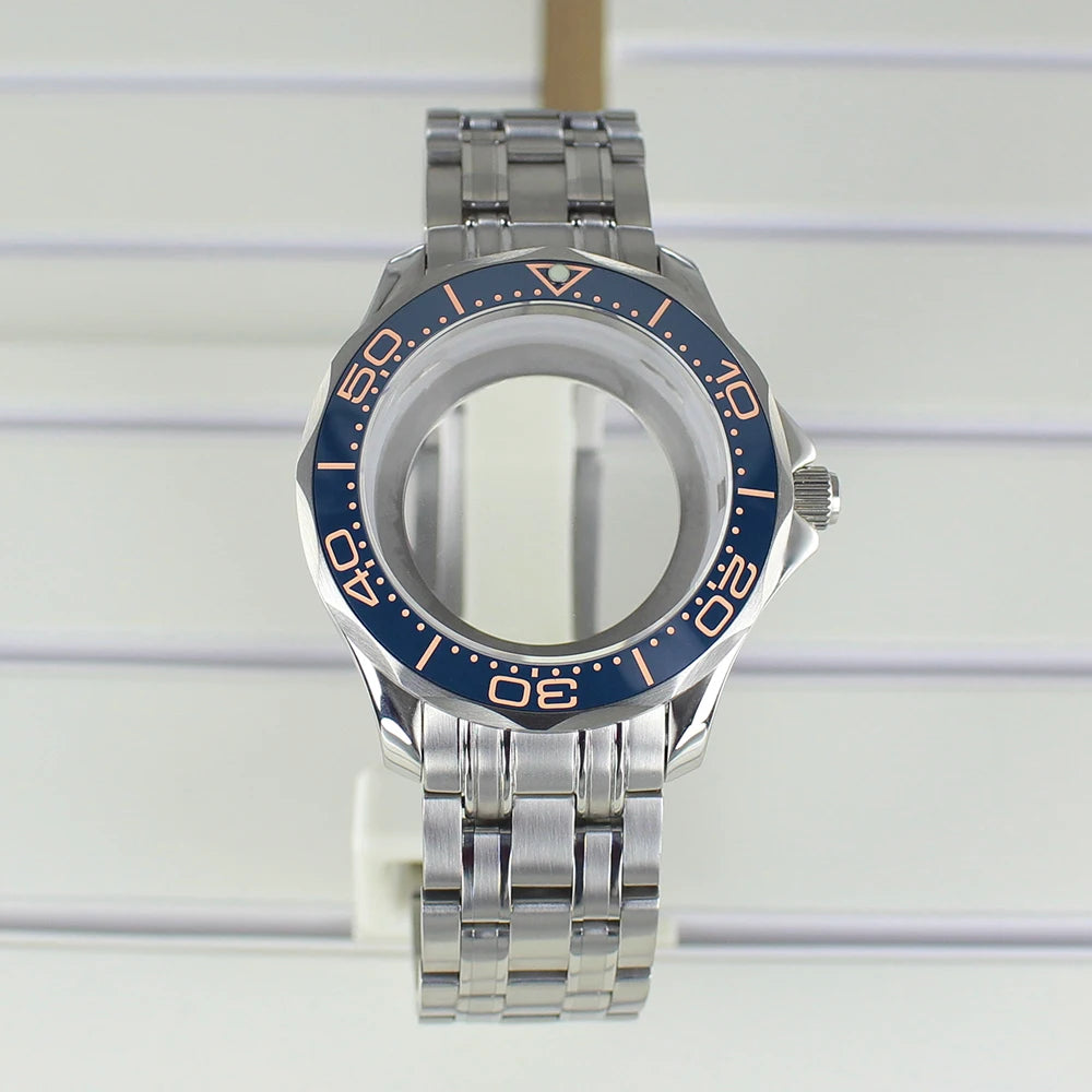 41mm Watch Case Strap Waterproof for Seamaster NH34 NH35 NH36 fit 30.5mm Dial