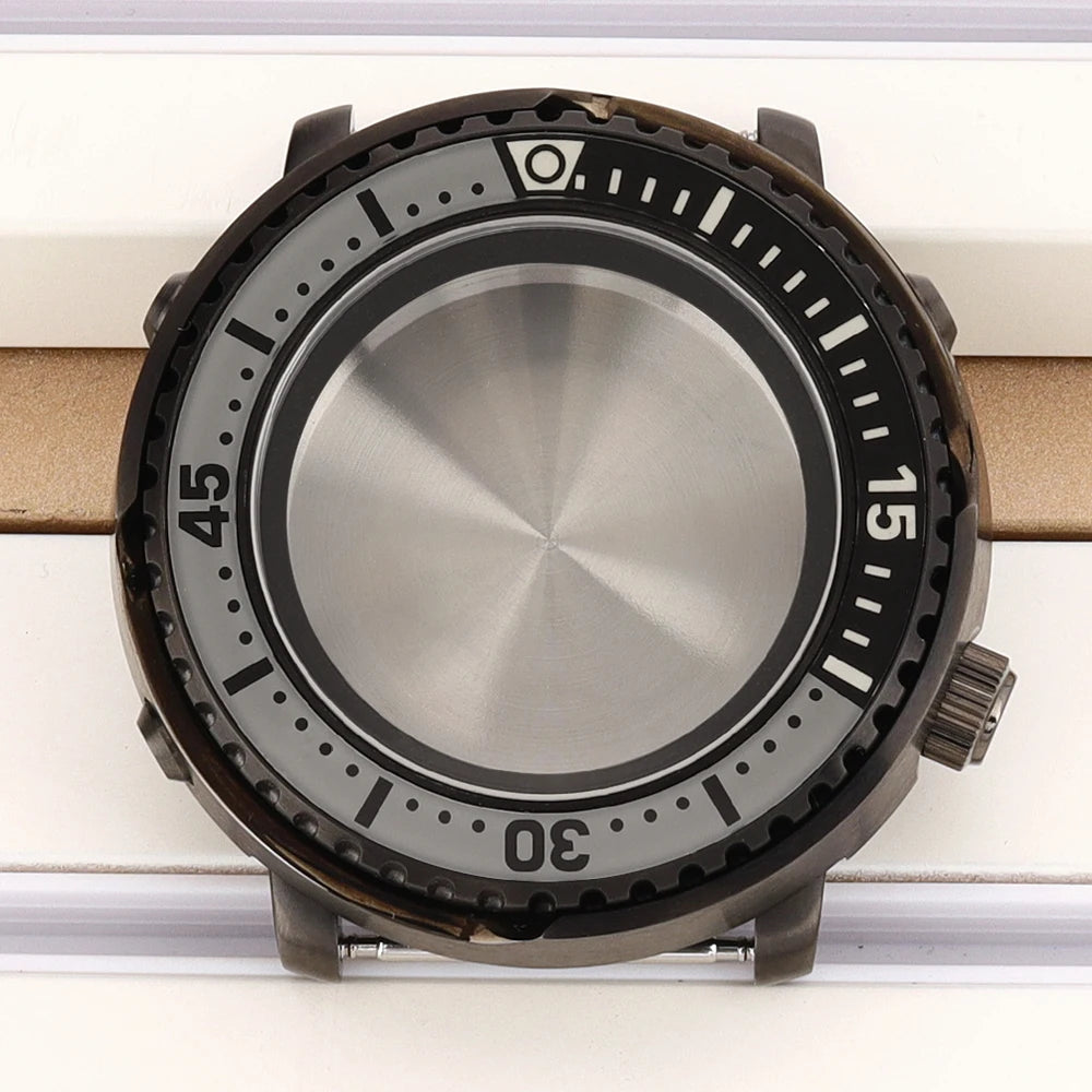 43mm Watch Case For NH34 NH35 NH36 NH38 Tuna Sapphire Crystal Luminous Bezel