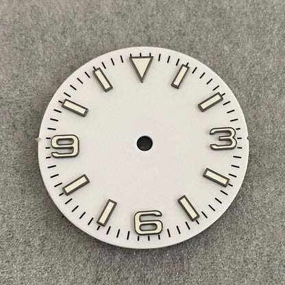 Modified 28.5mm Watch Dial 369 Nail with Green Luminous for NH35/ NH36/ 4R/ 7S