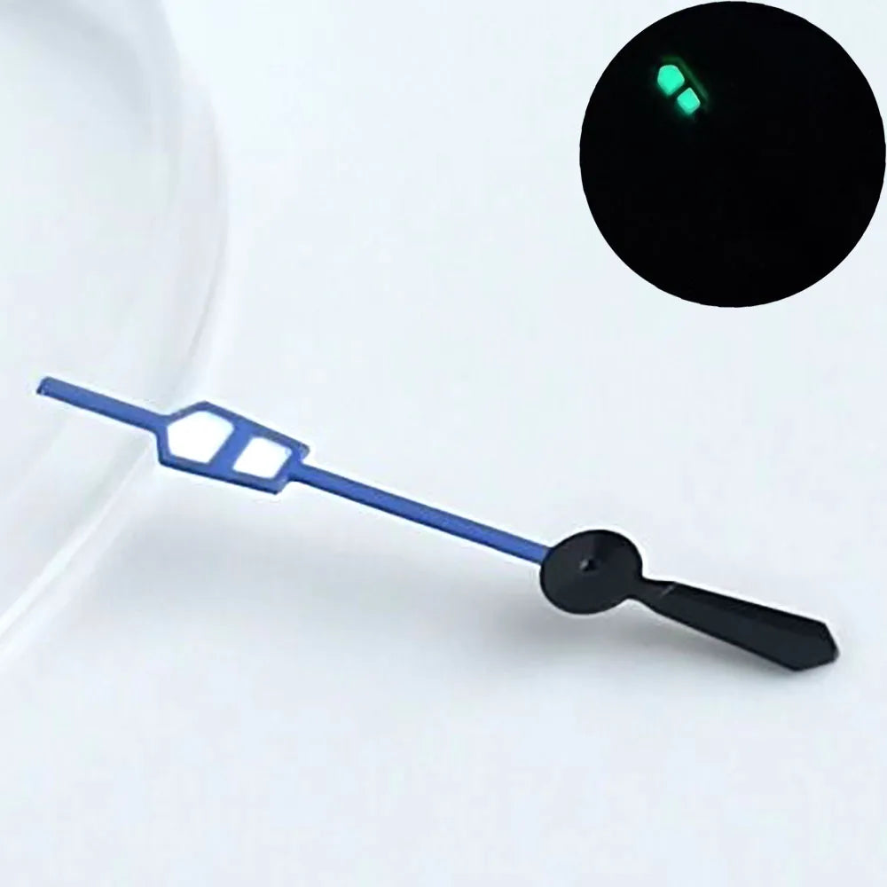 Green luminous watch hands for NH34, NH35, NH36 movements, personalized second hand.
