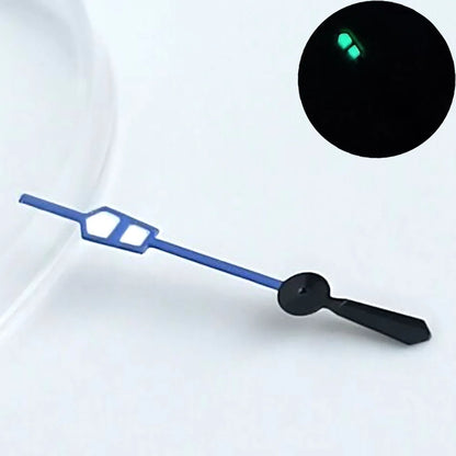 Green luminous watch hands for NH34, NH35, NH36 movements, personalized second hand.