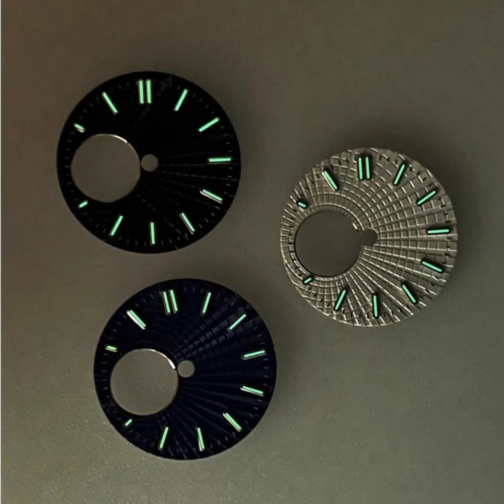 28.5mm Dial Watch Dial Green Luminous Diving Watch Faces for NH38/NH34 Movement