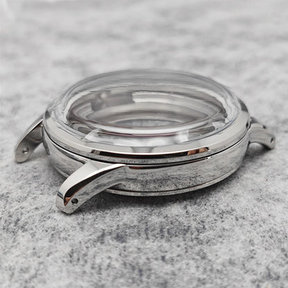 39MM Bubble Watch Case Butterfly Double Buckle Leather Strap for NH35/NH36/4R/7S