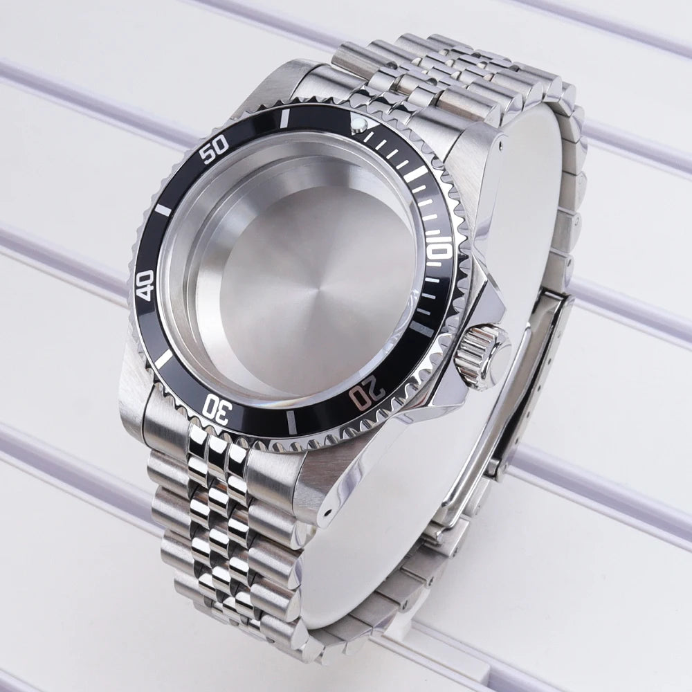 38mm Diving Steel Watch Case Sapphire For NH35 NH36 NH34/38 NH70 For Retro SUB