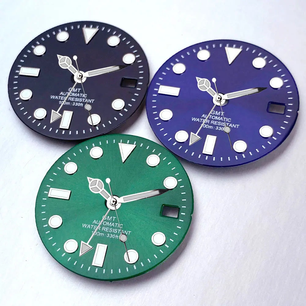 Sub Mod 29mm silver blue-green dial for NH34A automatic men's watch