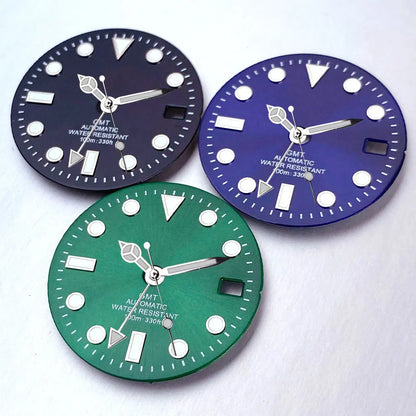 Sub Mod 29mm silver blue-green dial for NH34A automatic men's watch