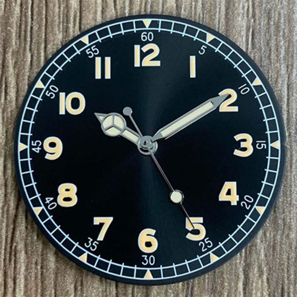 33.5mm Watch Dial + Watch Hands for NH35/NH36/4R/7S Movement Green Luminous