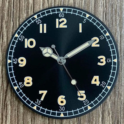 33.5mm Watch Dial + Watch Hands for NH35/NH36/4R/7S Movement Green Luminous