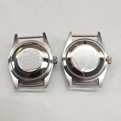 36MM Stainless Steel Watch Case Acrylic Glass for NH35/NH36/4R Oblique Bezel