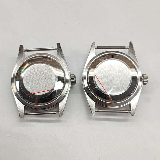 36MM Stainless Steel Watch Case Acrylic Glass for NH35/NH36/4R Oblique Bezel