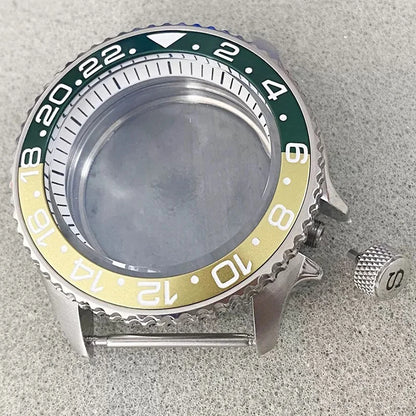 316L Steel 41.5mm 3.8 SKX007 SUB GMT 1-11 Bezel+Ring Watch Case Fit NH35/NH36