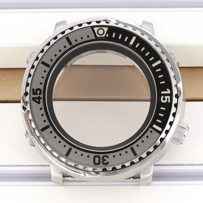 43mm Watch Case For NH34 NH35 NH36 NH38 Tuna Sapphire Crystal Luminous Bezel