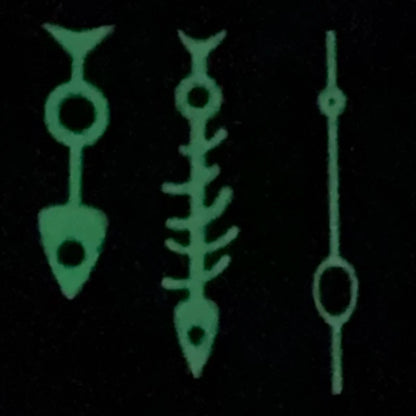 Modified Green Luminous Fish Bone Watch Hands for NH35/NH36/4R/7S Movement
