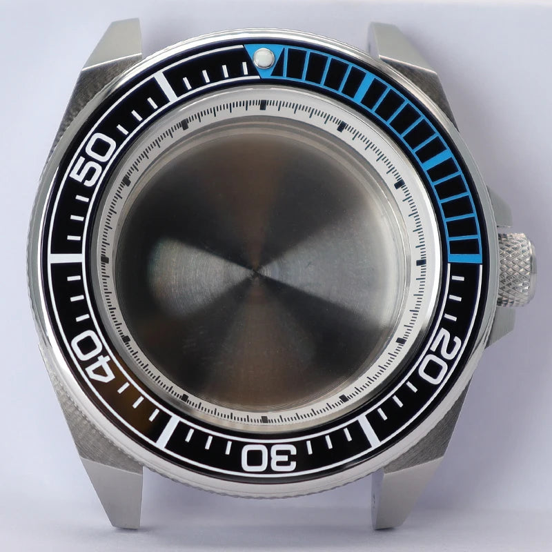43.8mm Modified Samurai Diving Watch Case Sapphire Glass For NH35 NH36 NH38 4R36