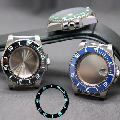 Diver 40mm Watch Case Sapphire For Nh34 Nh35 Nh36 Luminous SUB Ceramic Bezel