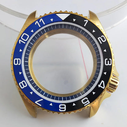 Plane Sapphire Glass Ceramic Bezel Stainless Steel Watch Case Fit NH 35 NH36 Movement High End Waterproof Watch Case