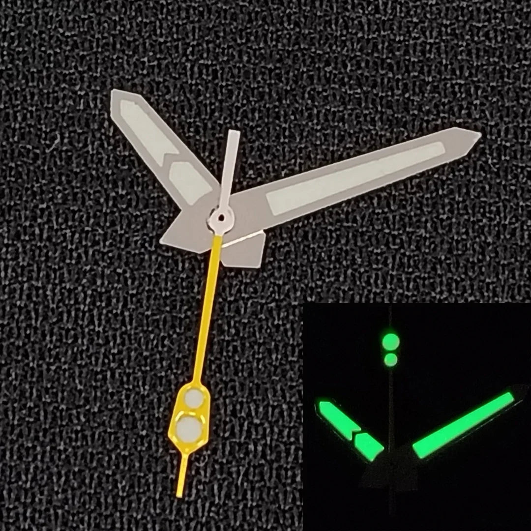 Super Luminous Needle Silvery Yellow  Watch Hands  Fit for NH35/NH36/4R/7S