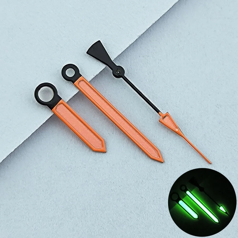 Colour Blue/Orange/Yellow Watch Hands with Green/Yellow Luminous for NH35/NH36