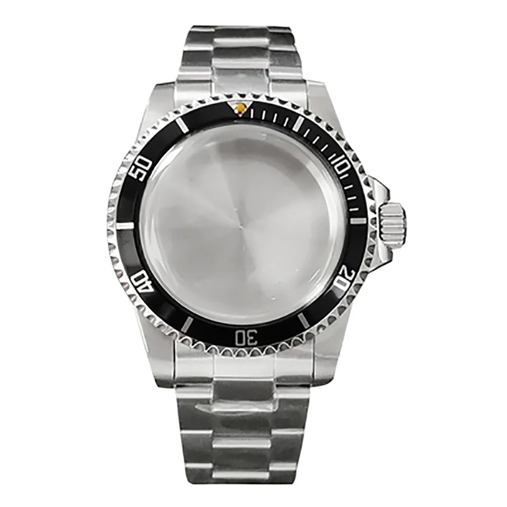 39.5MM Watch Case + Strap for NH35/NH36 Stainless Steel Vintage Cases Watchband