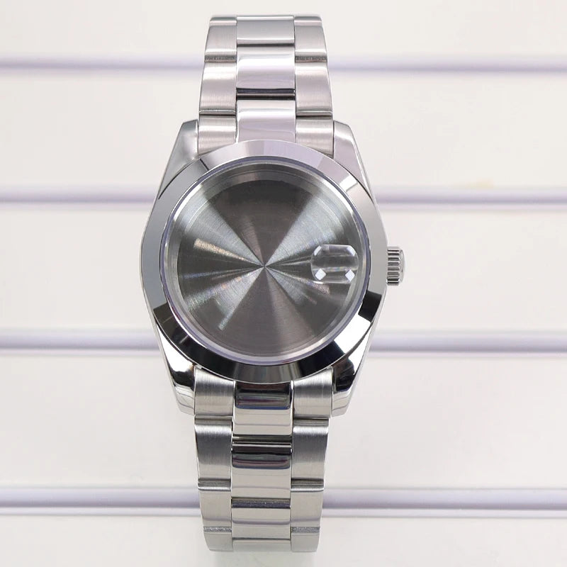 36/39mm Fluted Bezel Watch Case Sapphire Glass Fit NH35 NH36 NH38 Miyota 8215