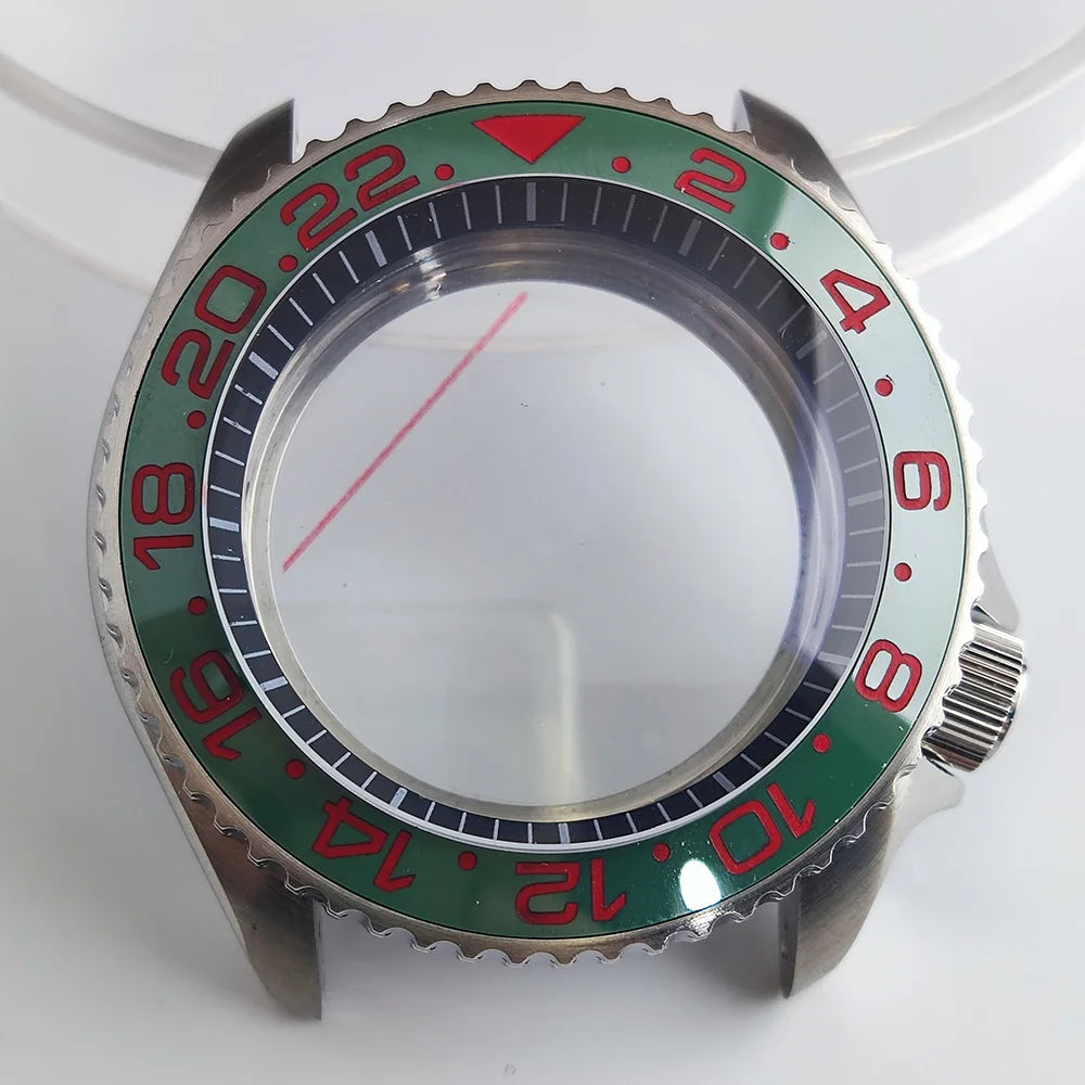 Case 41.5mm Convex Sapphire Glass Ceramic Bezel Stainless Steel Black Matte Waterproof Case Fit NH 35 NH36 Movement Case